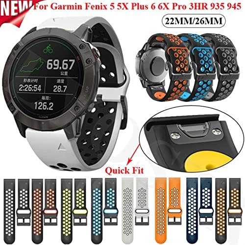 Fehauk Sport Silicone Watch Straps Band Bracelete de liberação rápida para Garmin Fenix ​​6x 6 Pro 5x 5 Plus