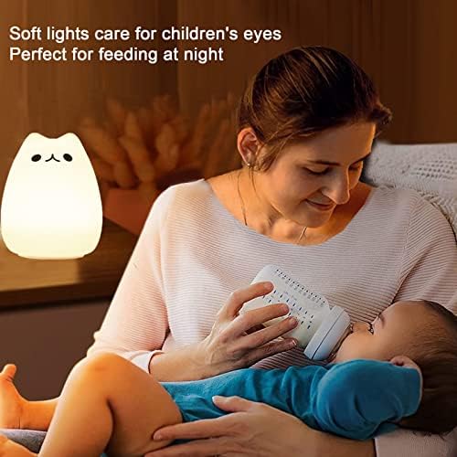 Luz noturna de silicone portátil para crianças, lâmpada de gato de silicone, Luz noturna para crianças recarregáveis