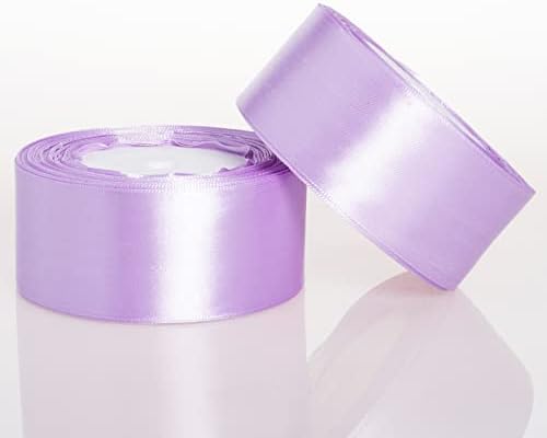 ATRBB 1 1/2 polegada de fita de cetim lilás, fita de tecido sólido de 50 metros para embalagem de