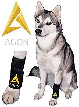 Agon® Dog canino da perna dianteira Pata de compressão de pata com proteções Wounds Brace Heals e evita lesões