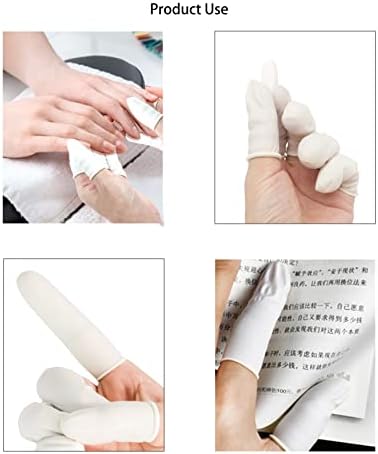 Tampas de dedo de látex descartáveis ​​com berços de dedo, 300g Protetores descartáveis ​​de dedo para manutenção,