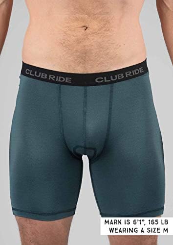 Club Ride Johnson de camurça de bicicleta de nível 1 masculino, shorts de compressão, linha de shorts