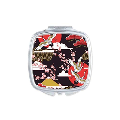Japão Cranes Sakura Cloud Sun Mirror Portable Compact Pocket Maquia