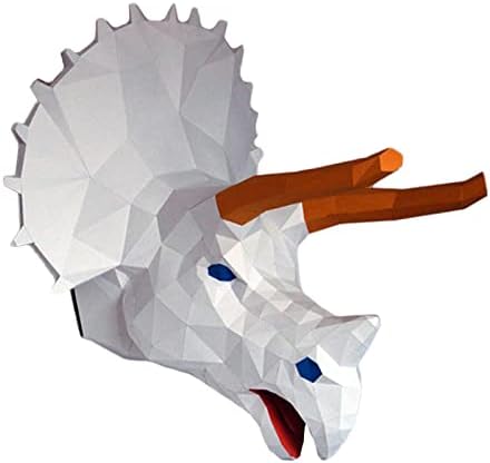 Wll-DP Triceratops Forma da cabeça Diy Origami Puzzle Puzzle Creative Wall Decoração geométrica