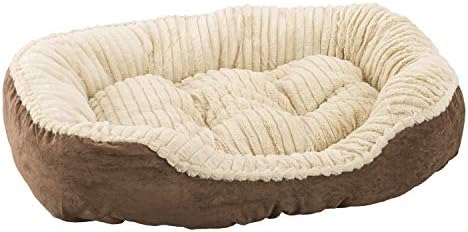 Sono Zone Faux Suede espreguiçadeira esculpida, cuddler, cama de cachorro Napper - fundo de tecido - 32x25 polegadas / chocolate / atraente, durável, confortável, lavável. Por animais de estimação éticos