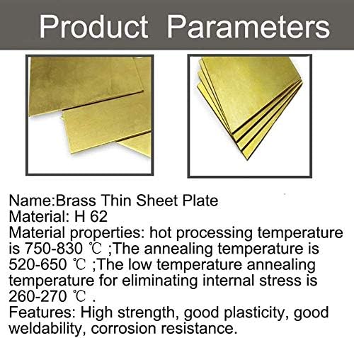 Folha de latão Placa de papel de papel de papel de ouro H62 Folha de experimentos DIY espessura de 0,4
