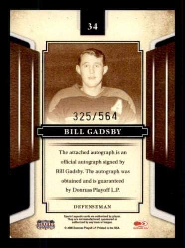 Bill Gadsby Card 2008 Donruss Sports Legends Signatures Mirror Red 34/564 - Conjuntos de jogadores