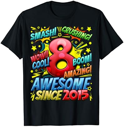 T-shirt de garoto de 8 anos de 8º aniversário