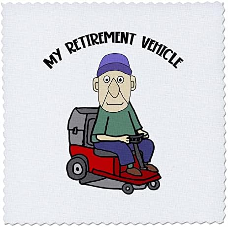 3drose engraçado velho homem velho ao montar cortador de grama meu veículo de aposentadoria. - Quilt quadrados