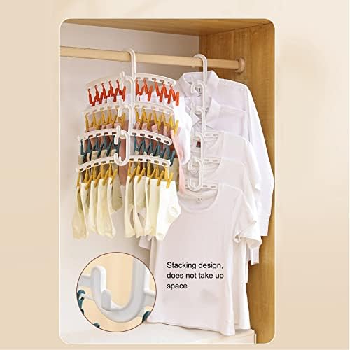 Chiciris pendurado na lavanderia rack, 10 clipes cabide de roupas com clipes Rack de roupas de
