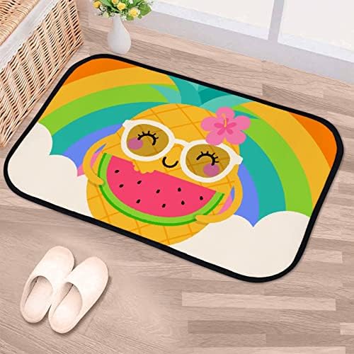 Vantaso Banho Tapete de tapete de tapete de banho fofo Pinheiro de abacaxi com arco -íris não deslize tapetes