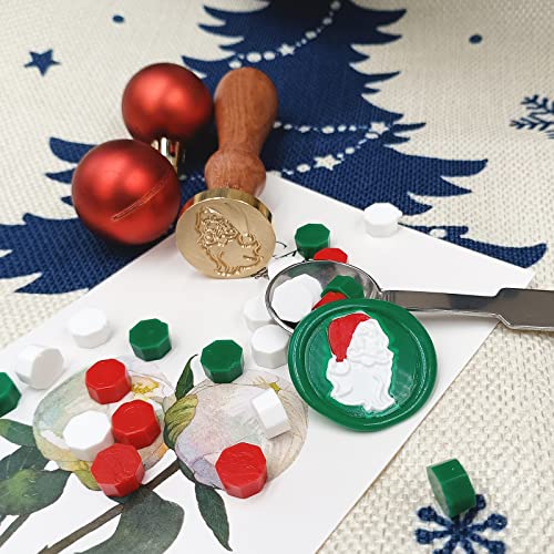 Natal Santaclaus Kit de vedação de cera, vermelho branco de vedação de natal verde conjunto