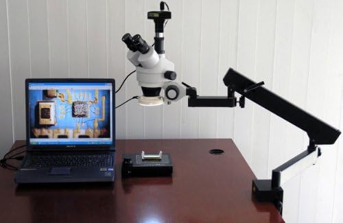 AMSCOPE SM-6TZ-54S-9M Digital Profissional Trinocular Trinocular Microscópio de Zoom, oculares WH10X,