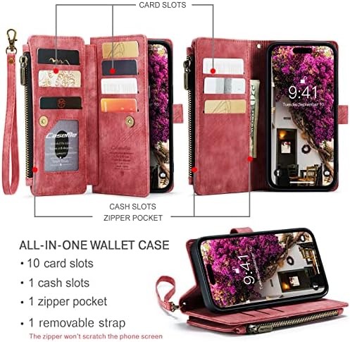Case Caseme iPhone 14 Pro Max Wallet Case, iPhone 14 Pro Max Case com porta -cartão, iPhone 14 Pro