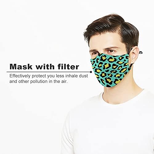 Ztpic 3 PCs Cheetah Face Máscara, Proteção Ajustável Proteção Anti -pó Capa de boca de bocal Máscaras de estampa
