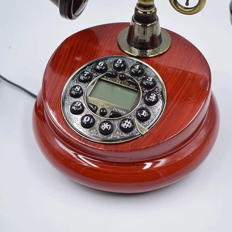 SJYDQ Antique com cordão lineado Resina Telefone fixo Digital Retro.