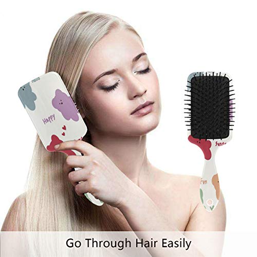 Escova de cabelo de almofada de ar vipsk, impressão colorida de plástico de urso grande, boa massagem