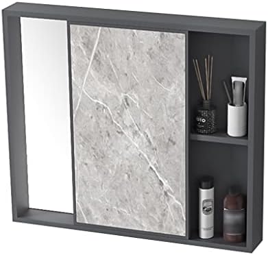 Armário de espelho do banheiro de alumínio, armário de armazenamento de parede deslizante esquerda e direita,