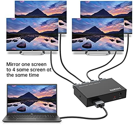 Yinker HDMI Splitter 1x4 + 6ft HDMI2.0 Cabo 2 pacote