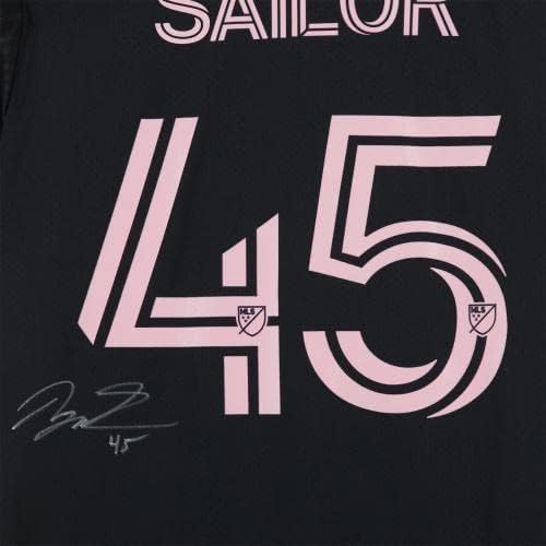 Emoldurado Ryan Sailor Inter Miami CF Autografado Match Used 45 Black Jersey da estação de 2022 mls - tamanho
