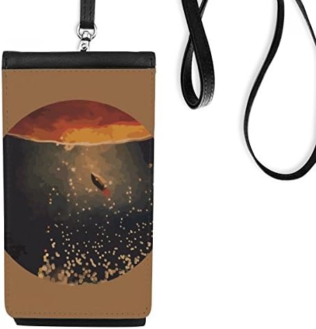 Universo e Alien Space Space Phone Cartet Burse pendurada bolsa móvel bolso preto