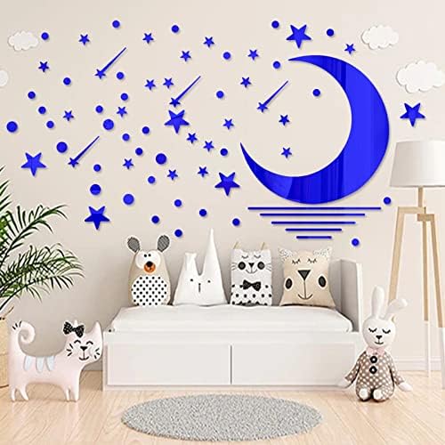 e tema da lua tema acrílico decoração de parede adesivos de cachorro removível Diy adesivos murais pegajos