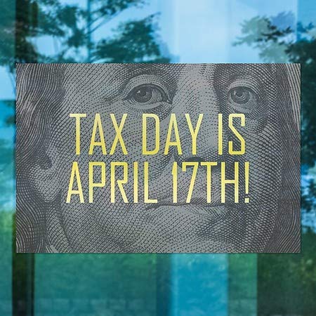 CGSignLab | Círculo interno Ben Franklin -Tax Day Janela se apegando | 30 x20