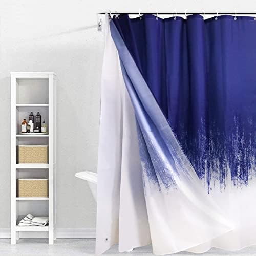 Cortina de chuveiro azul marinho de Quelien com revestimento, cortina de chuveiro à prova d'água e conjunto