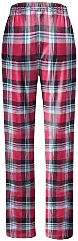 Pijama xadrez da mulher com calça de cintura alta PJS Sleepwear