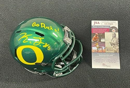 Kayvon Thibodeaux assinou e inscrito Go Ducks Oregon Mini Capacete JSA CoA - Mini capacetes autografados da faculdade