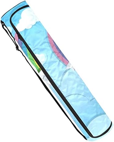 Bolsa de transportadora de tapete de ioga com cena de céu com alça de ombro com aviões de papel, 6,7x33.9in/17x86