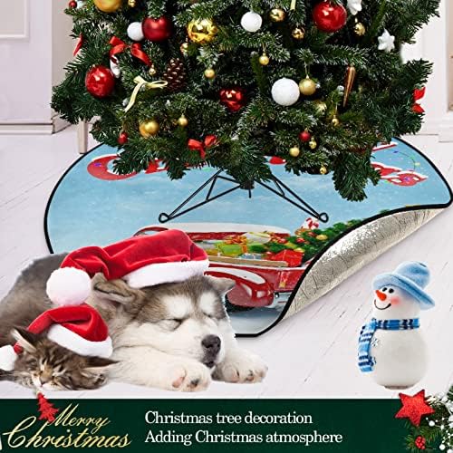 Visesunny Christmas Tree Mat Merry Christmas Pickup com árvore e presente Tree Stand Protetor