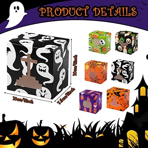 36 peças Caixas de tratamento de Halloween com janelas de festas de halloween favoritos caixas de halloween