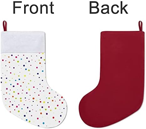 Dots coloridos de Natal pendurado meias de meia para a decoração da casa de férias de lareira da árvore de