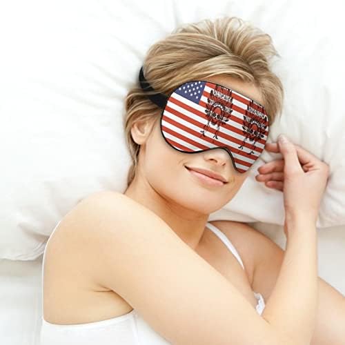 Máscaras de olho suaves da bandeira indiana americana americana com alça ajustável, uma venda confortável e
