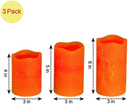 Yo.kaori sem chamas LED Velas Bateria Operou o Orange Real Pillar Cera Pillar Electric Handmade Candle