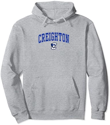 Creighton Bluejays Arch Over Heather Gray Pullover Hoodie