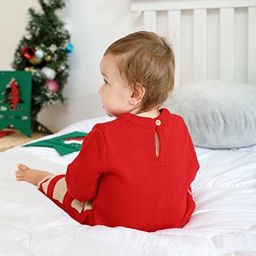UNTYO Baby Christmas Sweater Rena Pattern Roupos de menino de bebê 0-24 meses Garota