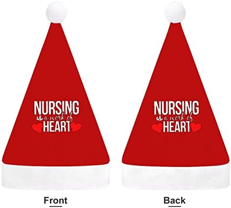 Enfermagem é uma obra de coração de chapéu de natal 2 chapéus de santa decorações de árvores de Natal presentes