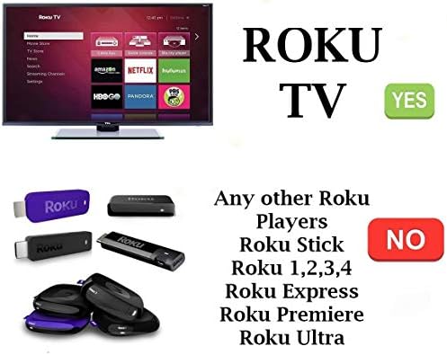 Universal Remote Compatível com elemento Roku TV com Netflix Hulu Vudu Sling