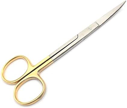 Laja Imports® Iris Scissors 4,5 polegadas curvadas com carboneto de tungstênio inserções de ouro alça de
