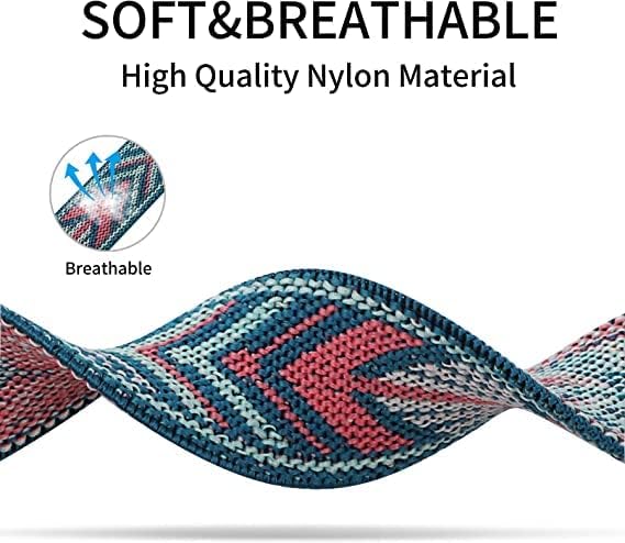 Bandas de nylon elicho encantadoras compatíveis com fitbit ionic for Mulher homens, punho de tecido