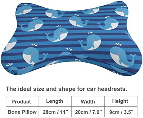 Baleia com travesseiro de pescoço de carro listrado azul