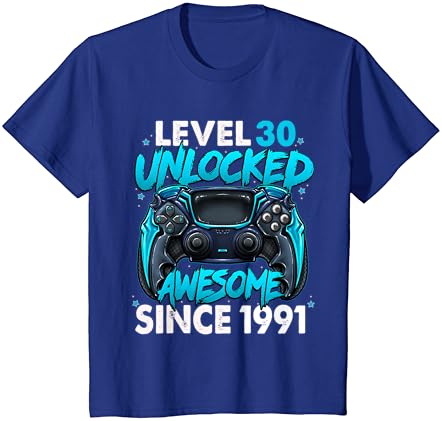 Nível 30 Desbloqueado Awesome desde 1991, 30º aniversário, camiseta de jogos