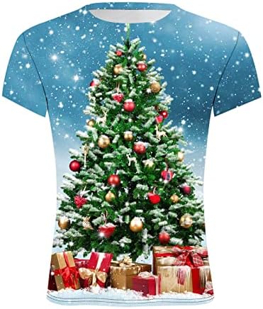 XXBR Christmas Soldier Camisetas de manga curta para homens, Natal Tree Tree Tree Crewneck Tee Tops Home