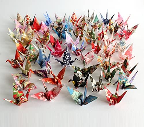 100pcs pré -fabricados guindastes de papel de origami de origami japoneses