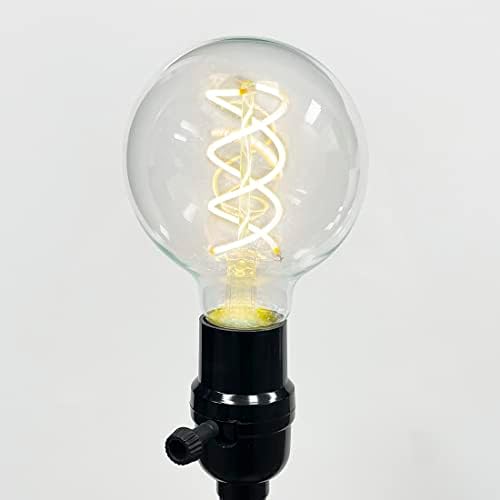 Lâmpada de LED de LED Maxxima G25, Lâmpada Filamento em Espiral Globo vintage, 600 lúmens, 2700k branco quente,