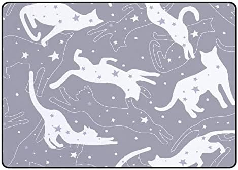 Xollar 80 x 58 em grandes tapetes para crianças silhuettes de gatos estrelas mole berçário tapete de bebê playmat