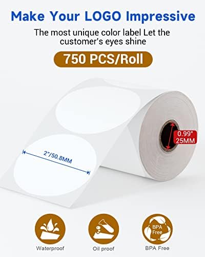 Phomemo 2 Color térmicas térmicas para remessa Impressora de etiqueta - padrão azul em adesivos