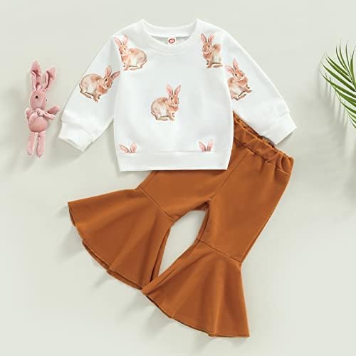 Criança bebê menina roupa de páscoa de páscoa coelho com manga longa coloras de colméia de coloração de coloração